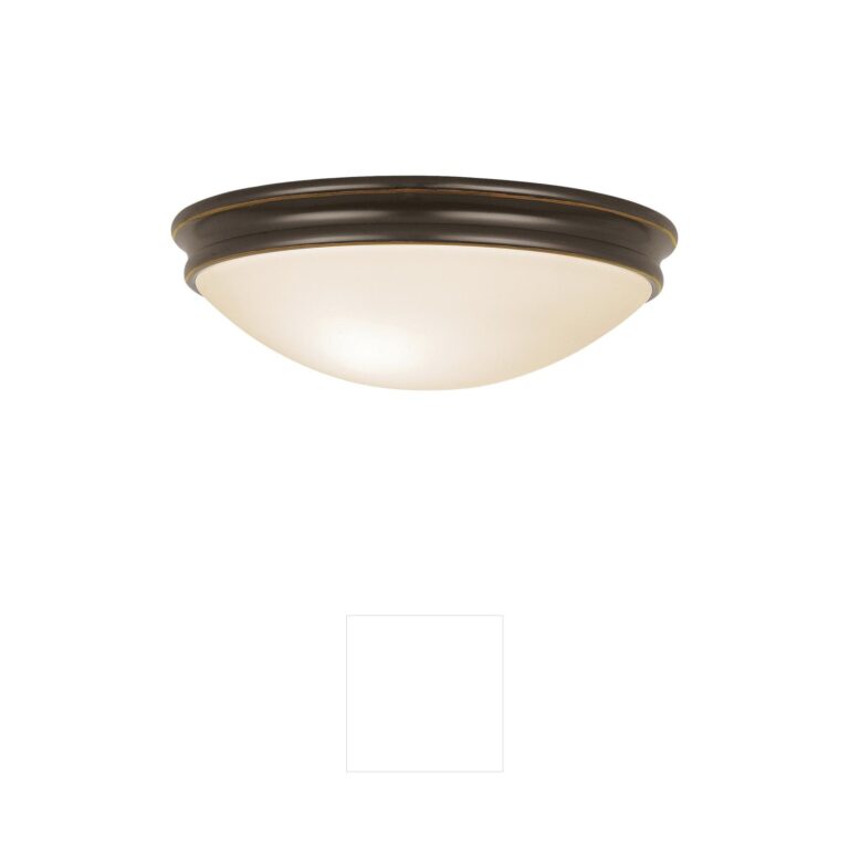 Access Lighting Atom 12.5-Inch Oil Rubbed Bronze and Opal Glass Flush Mount
