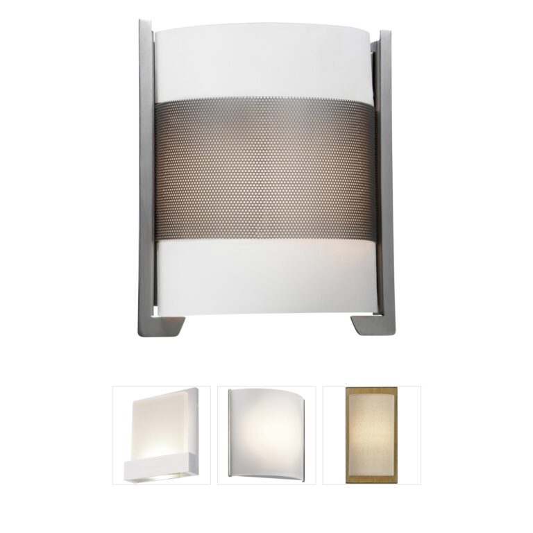 Access Lighting Iron Collection Brushed Steel Opal Glass Wall Sconce