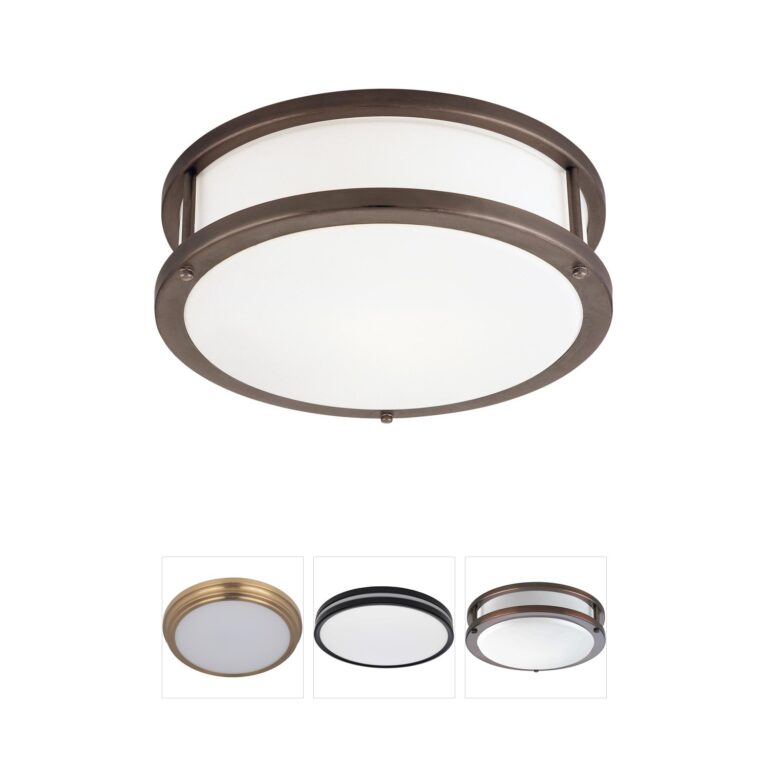 Access Lighting Conga Bronze Drum Flush Mount with Opal Glass