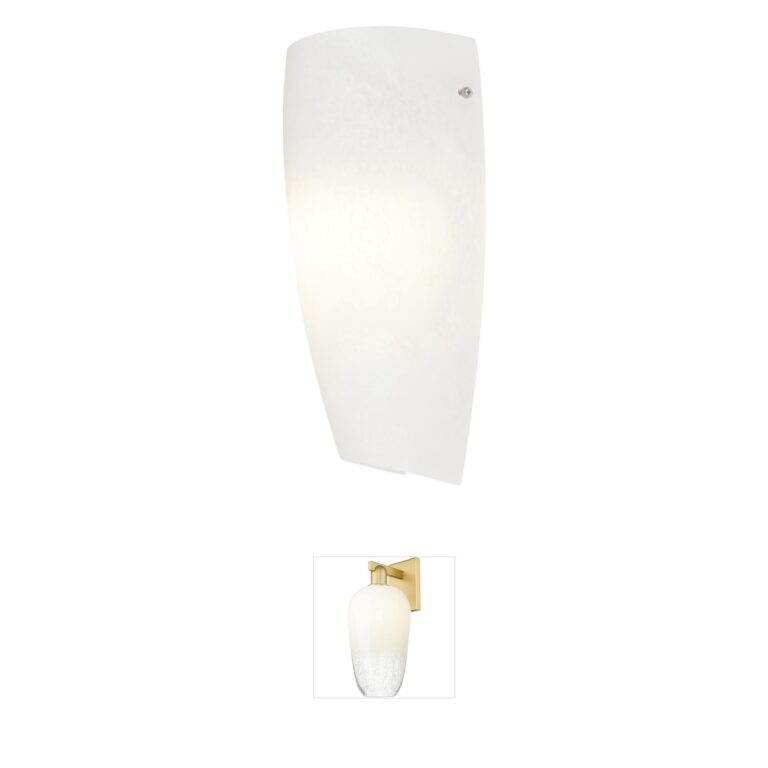 Access Lighting Daphne Brushed Steel Alabaster Wall Sconce