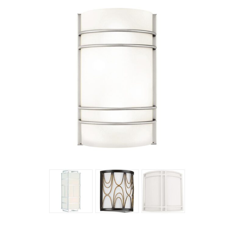 Access Lighting Cassi Brushed Steel 2-Light Wall Sconce with Opal Glass
