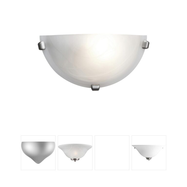 Access Lighting Mona Brushed Steel Alabaster Glass Wall Sconce