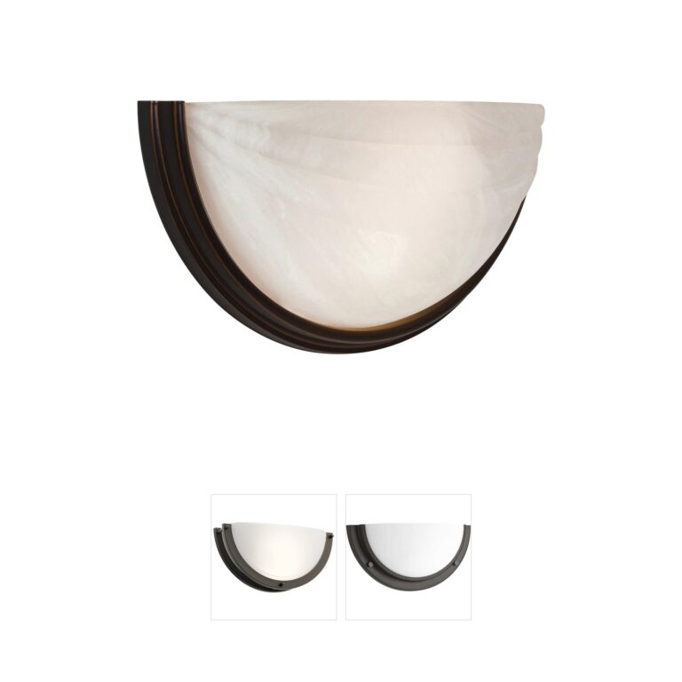 Access Lighting Crest 2-Light Oil Rubbed Bronze Wall Sconce with Ribbed Alabaster Glass