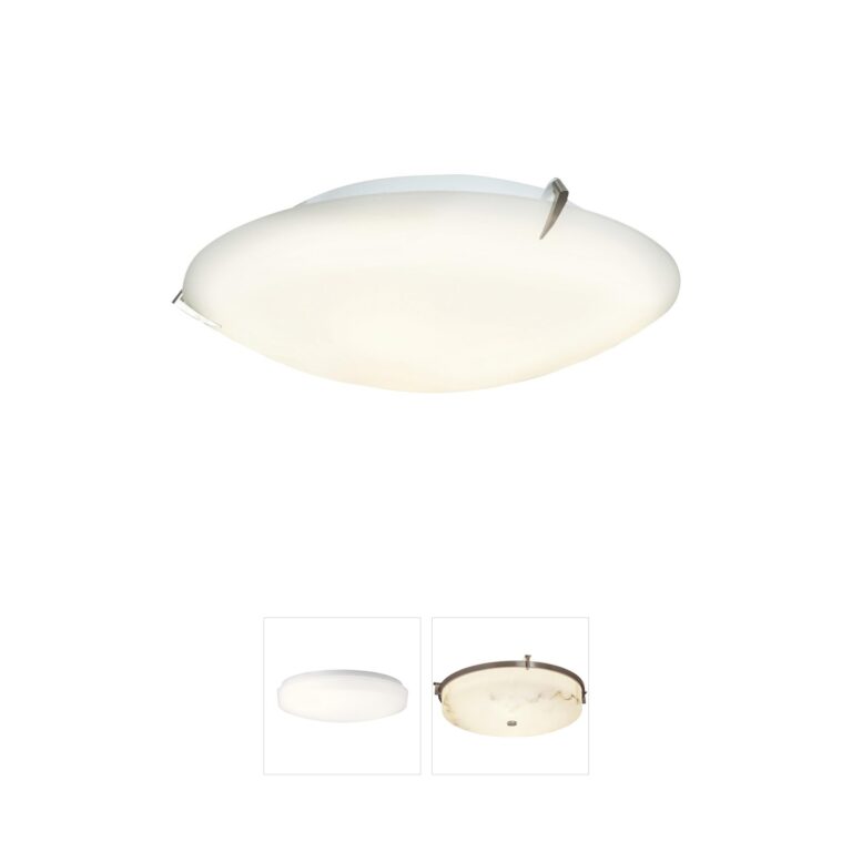 Access Lighting Zenon Brushed Steel Flush Mount with Opal Glass