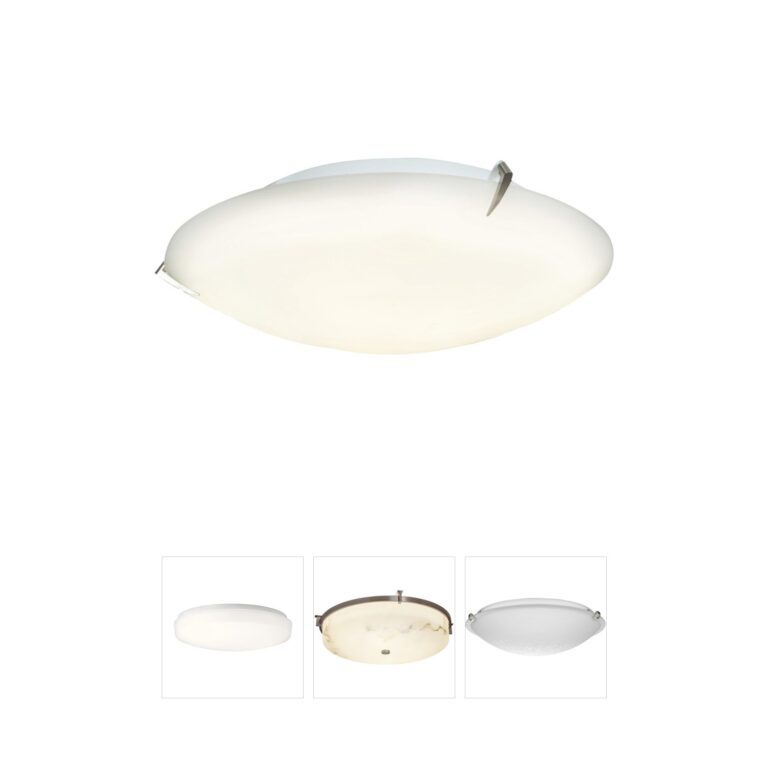 Access Lighting Zenon 16-Inch Brushed Steel Flush Mount with Opal Glass