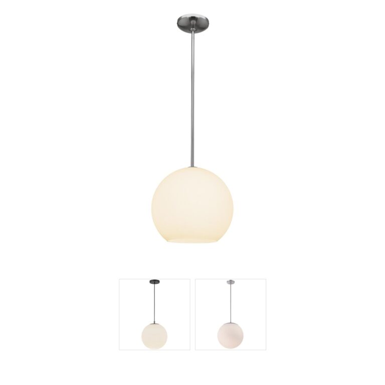 Access Lighting Nitrogen Brushed Steel Pendant with Opal Glass