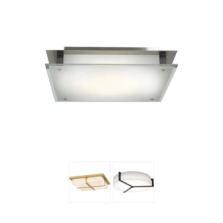 Access Lighting Vision Frosted Glass & Steel Flush Mount