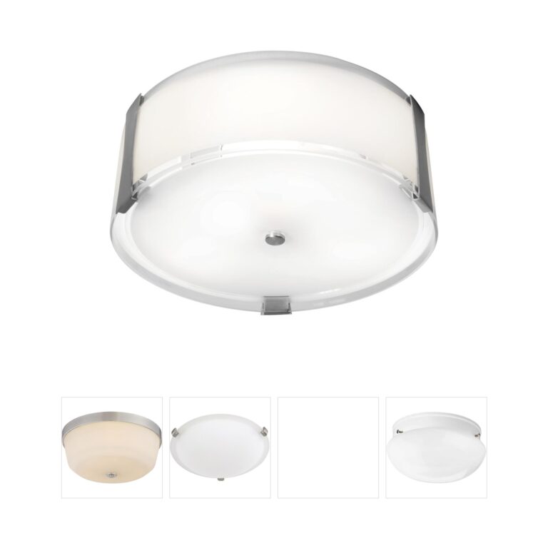 Access Lighting Tara Brushed Steel Opal Glass Flush Mount