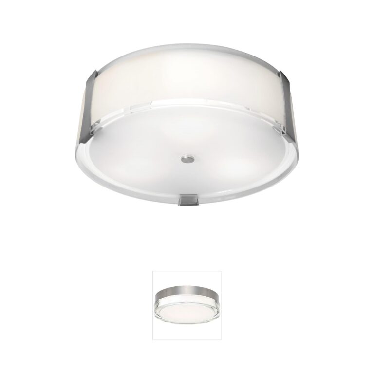 Access Lighting Tara 18-Inch Brushed Steel Flush Mount with Opal Glass