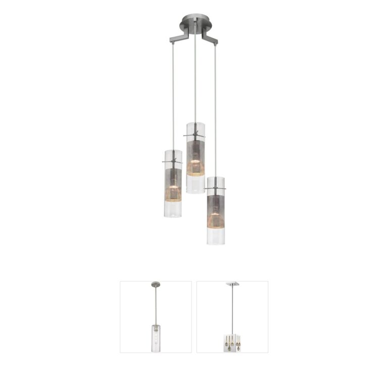 Access Lighting Spartan 3-Light Metal Mesh and Clear Glass Pendant in Brushed Steel