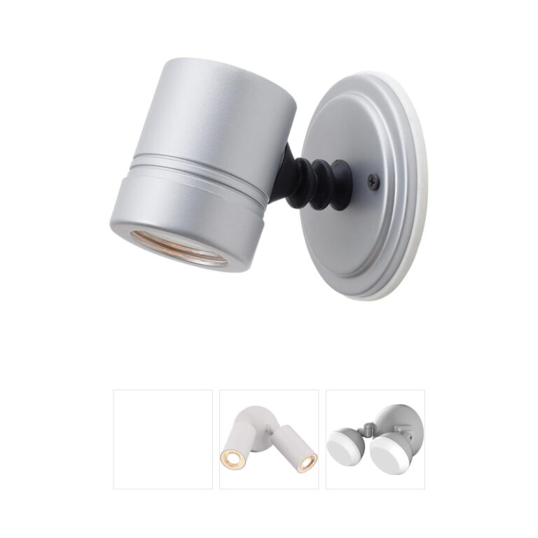 Access Lighting Myra Silver Steel Outdoor Adjustable Spotlight