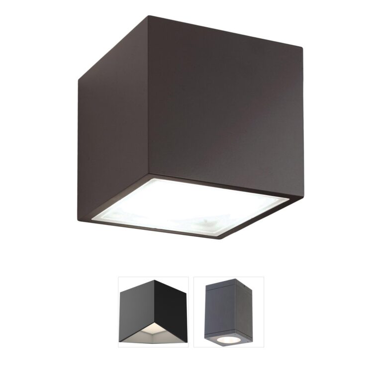 Modern Forms Bloc Bronze LED Flush Mount with Silk Screened Glass