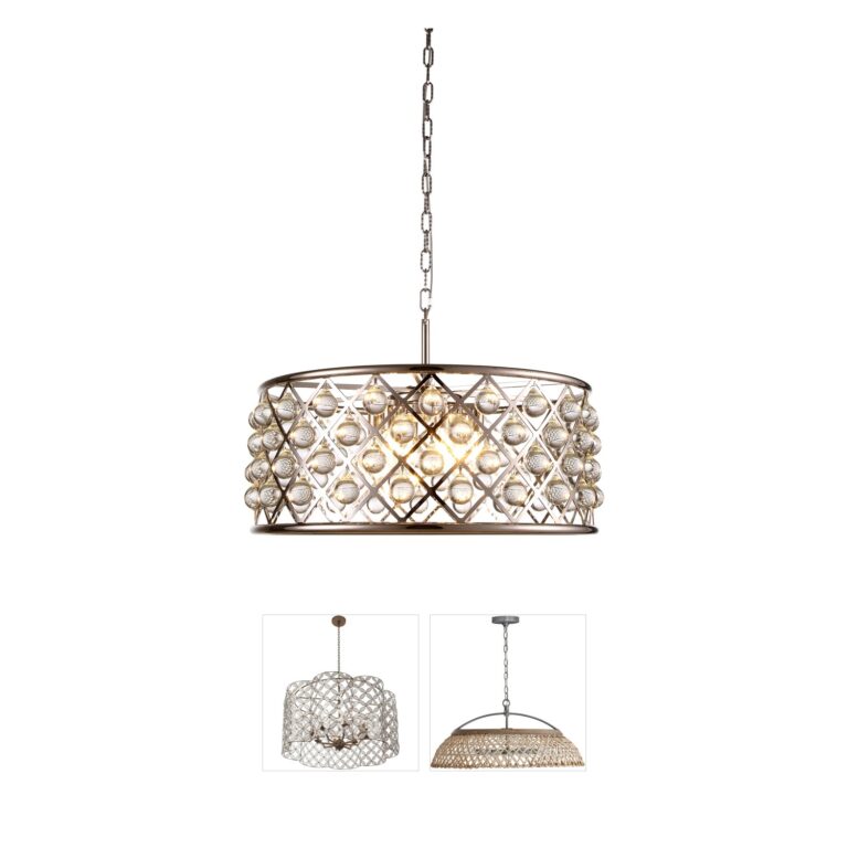 Elegant Lighting Madison Collection Polished Nickel Crystal Pendant
