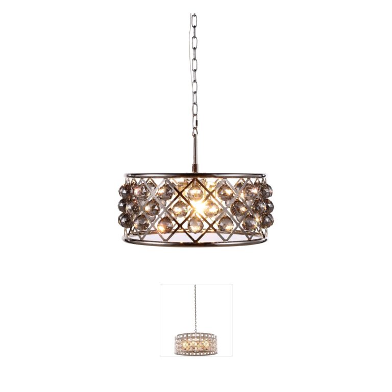 Elegant Lighting Madison Collection Polished Nickel & Crystal Pendant