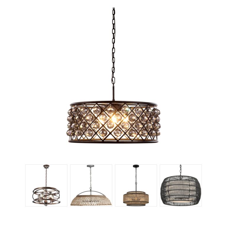 Elegant Lighting Madison Collection Matte Black Crystal Pendant