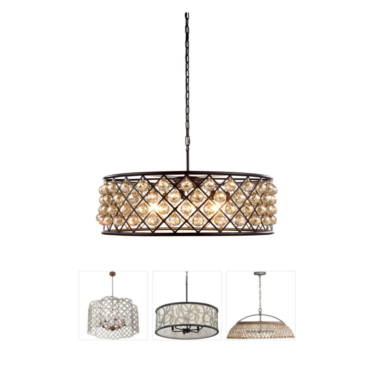 Elegant Lighting Madison Collection Matte Black & Crystal Pendant