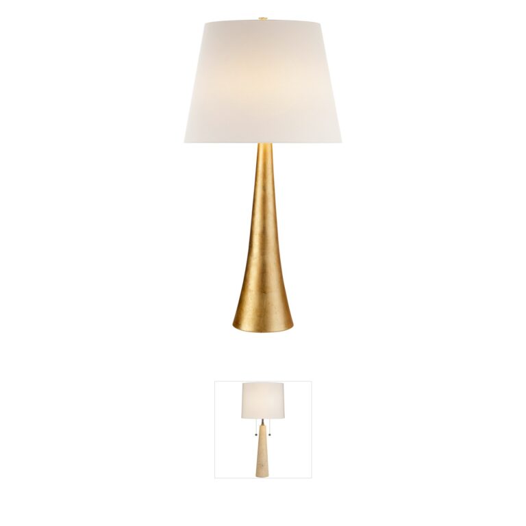 Visual Comfort Signature Collection AERIN Dover Gild Table Lamp with Linen Shade
