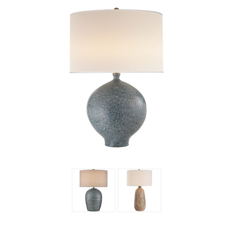 Visual Comfort Signature Collection AERIN Gaios Blue Lagoon Reactive Ceramic Table Lamp