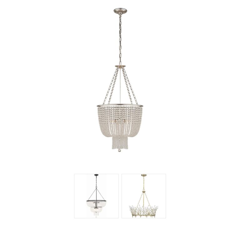 Visual Comfort Signature Collection AERIN Jacqueline Burnished Silver Leaf and Clear Glass Chandelier
