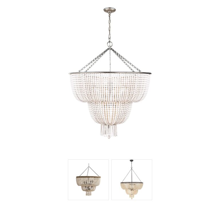 Visual Comfort Signature Collection AERIN Jacqueline Two-Tier Chandelier with White Acrylic Shades