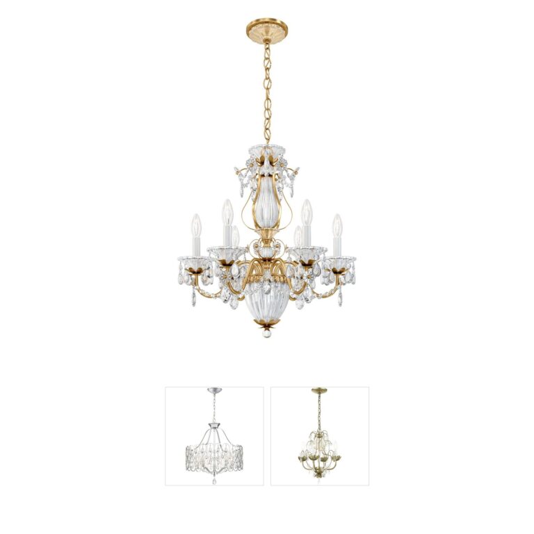 Schonbek Bagatelle 7-Light Heirloom Gold Chandelier with Clear Heritage Handcut Crystal