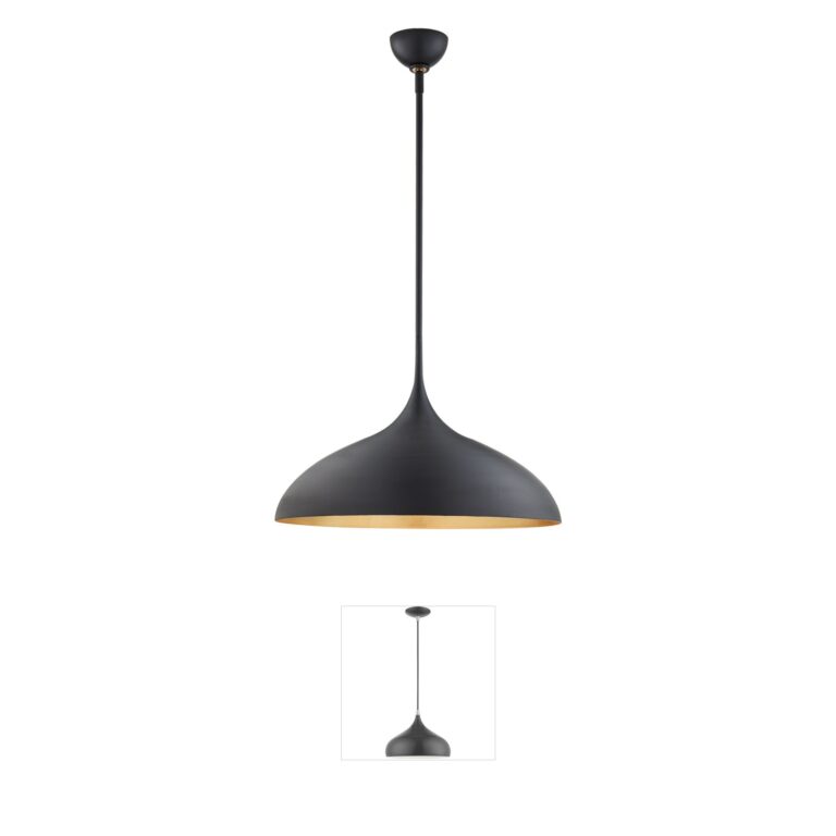 Visual Comfort Signature Collection AERIN Agnes Matte Black Rod Pendant