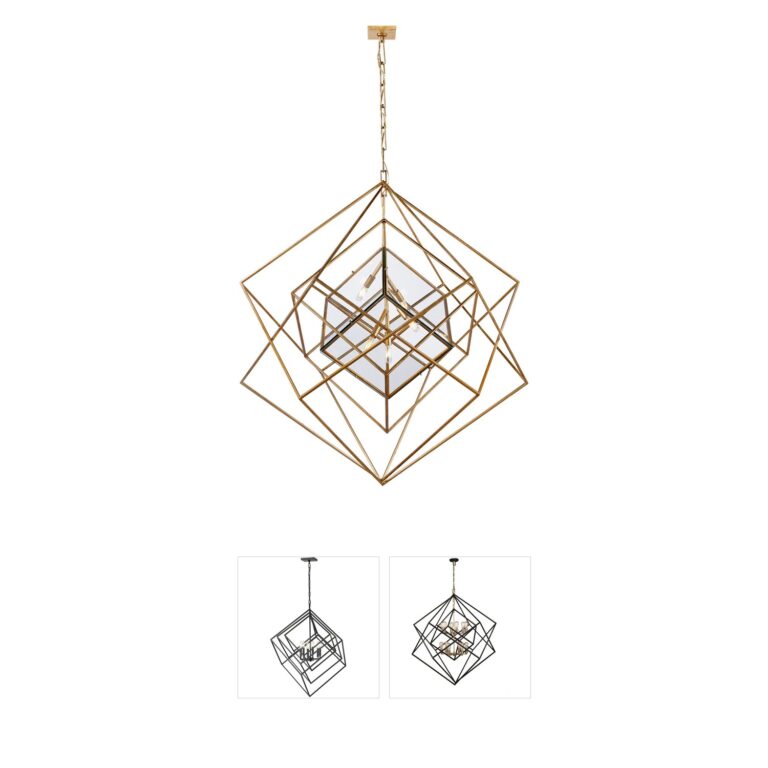 Visual Comfort Signature Collection Kelly Wearstler Cubist Gild Glass Chandelier