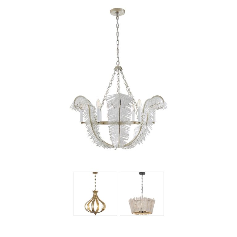 Visual Comfort Signature Collection Niermann Weeks Calais Chandelier in Burnished Silver Leaf