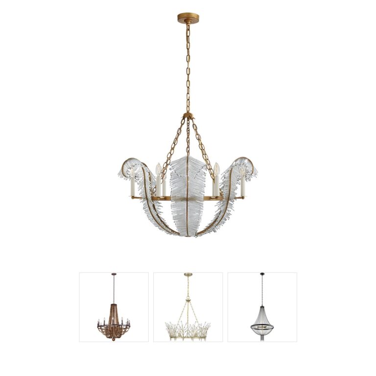 Visual Comfort Signature Collection Niermann Weeks Calais Gilded Iron Chandelier