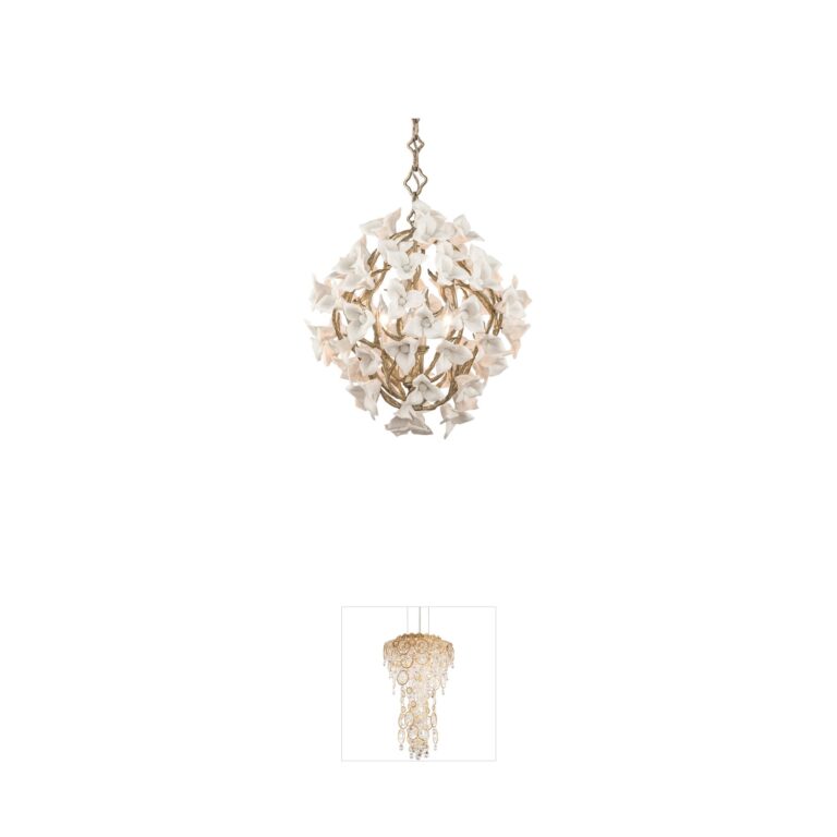 Corbett Lighting Lily Enchanted Silver Leaf Pendant