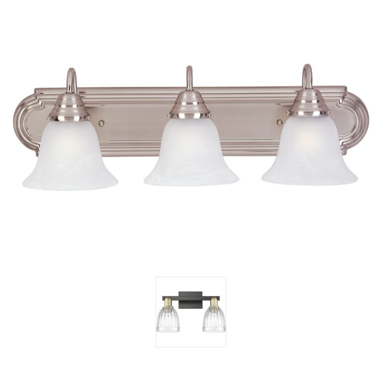 Maxim Lighting Essentials - 801x 3-Light Satin Nickel Bath Vanity with Marble Glass
