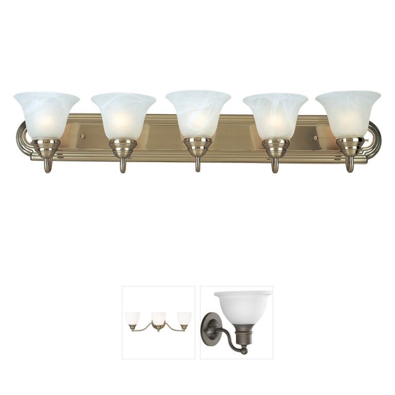 Maxim Lighting Essentials - 801x 5-Light Marble Glass Bath Vanity in Satin Nickel