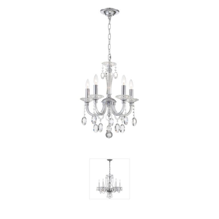 Lite Source Theophilia 5-Light Chrome Metal Chandelier