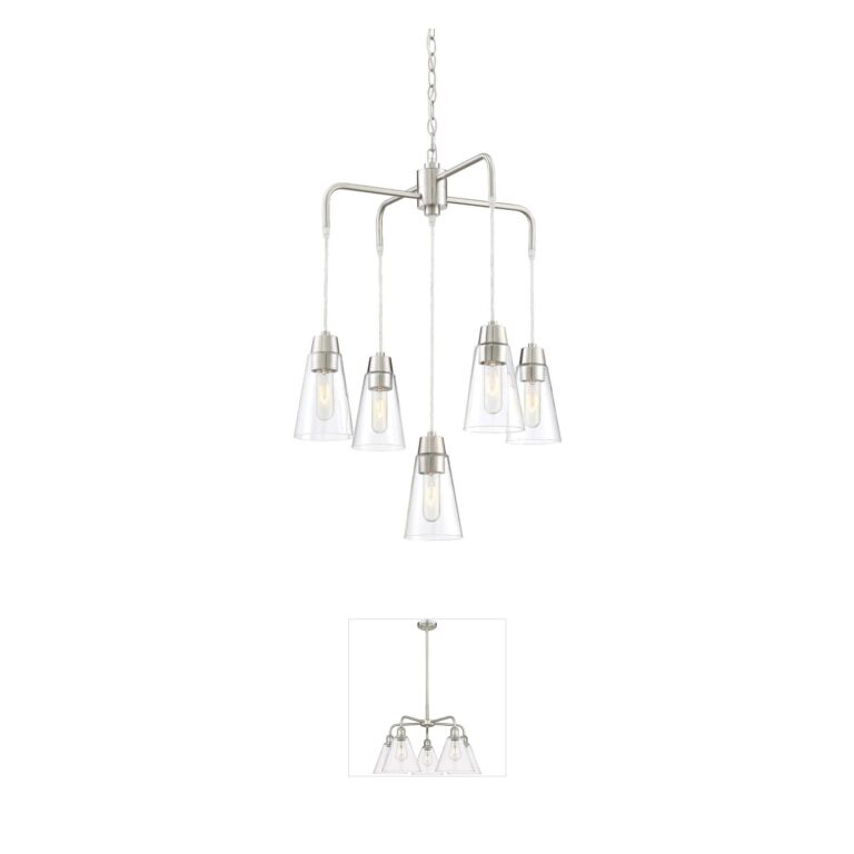 Designers Fountain Echo Collection 5-Light Chandelier in Satin Platinum