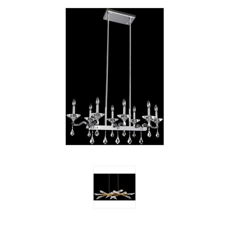 Allegri Cosimo Chrome & Crystal Island Light
