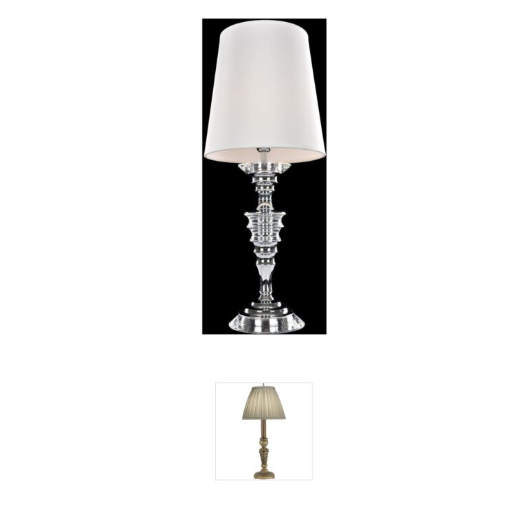 Allegri Cosimo Chrome Table Lamp with Firenze Crystals
