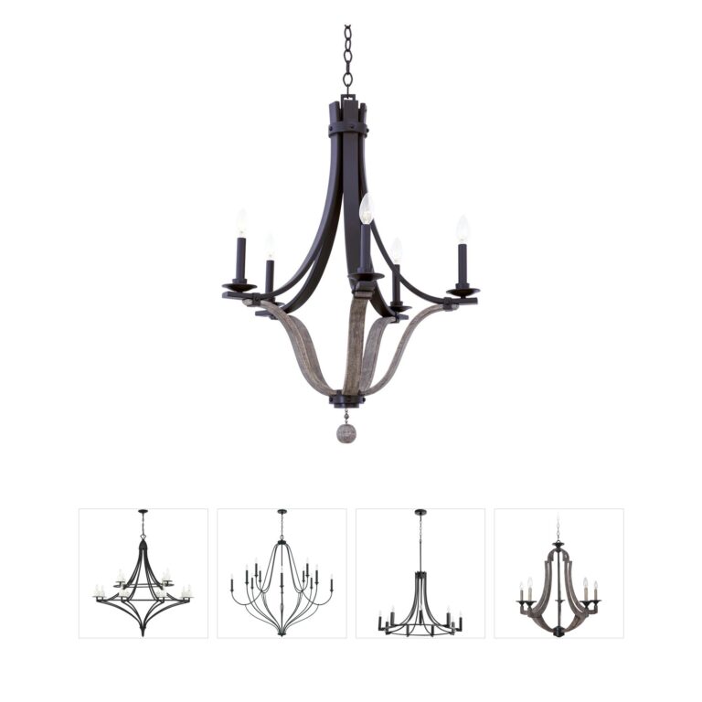 Kalco Lansing 5-Light Hand Forged Wrought Iron Chandelier in Satin Bronze
