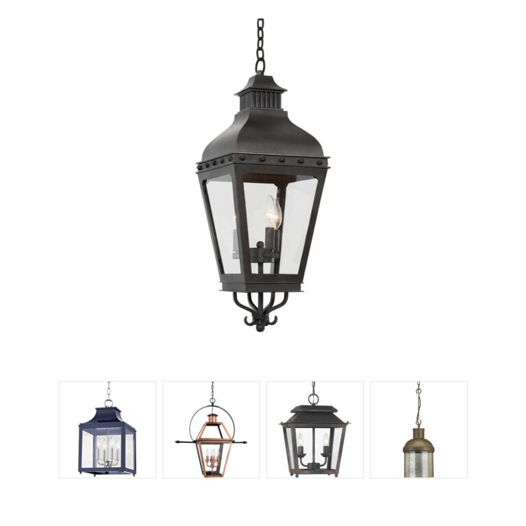 Kalco Winchester Outdoor Aged Iron and Glass Medium Pendant