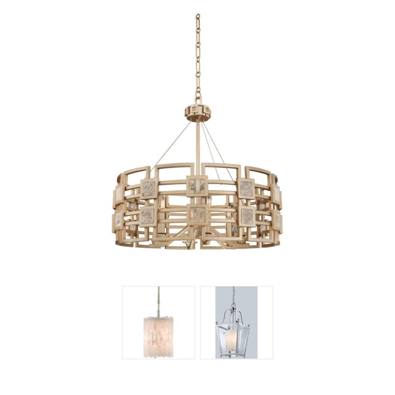 Kalco Metropolis 6-Light Rock Crystal and Iron Pendant