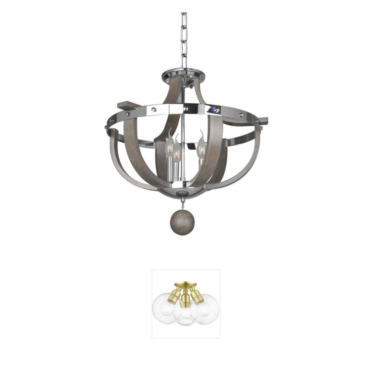 Kalco Sharlow Chrome & Ash Semi-Flush Mount