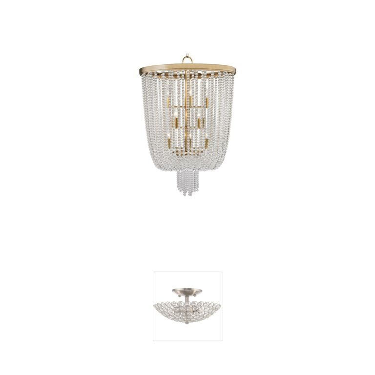 Hudson Valley Royalton 12-Light Aged Brass and Clear Crystal Pendant