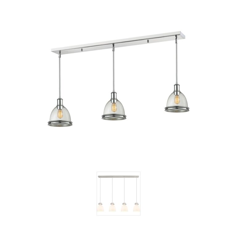 Z-Lite Mason Chrome Linear Chandelier with Seeded Glass