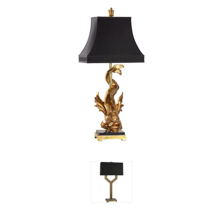 Wildwood Biltmore Gold Table Lamp with Black Silkette Shade