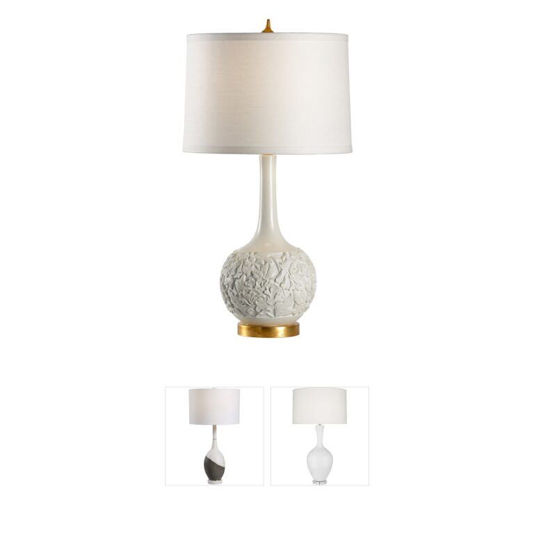 Wildwood Biltmore Oyster Composite Table Lamp with Ivory Linen Shade