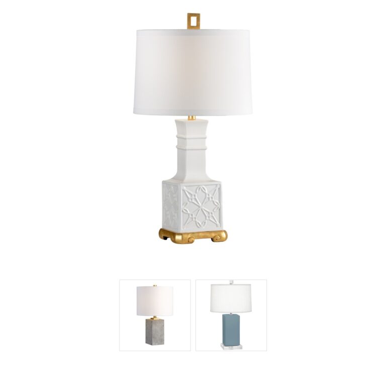 Wildwood Biltmore Ceramic Table Lamp with Off White Silk Shade