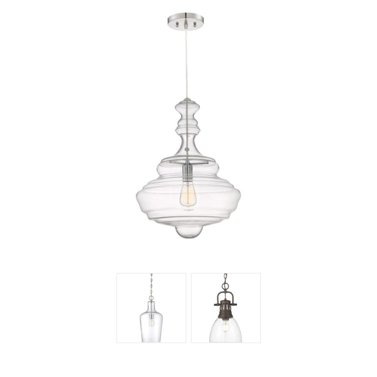 Quoizel Morocco Polished Chrome & Glass Pendant