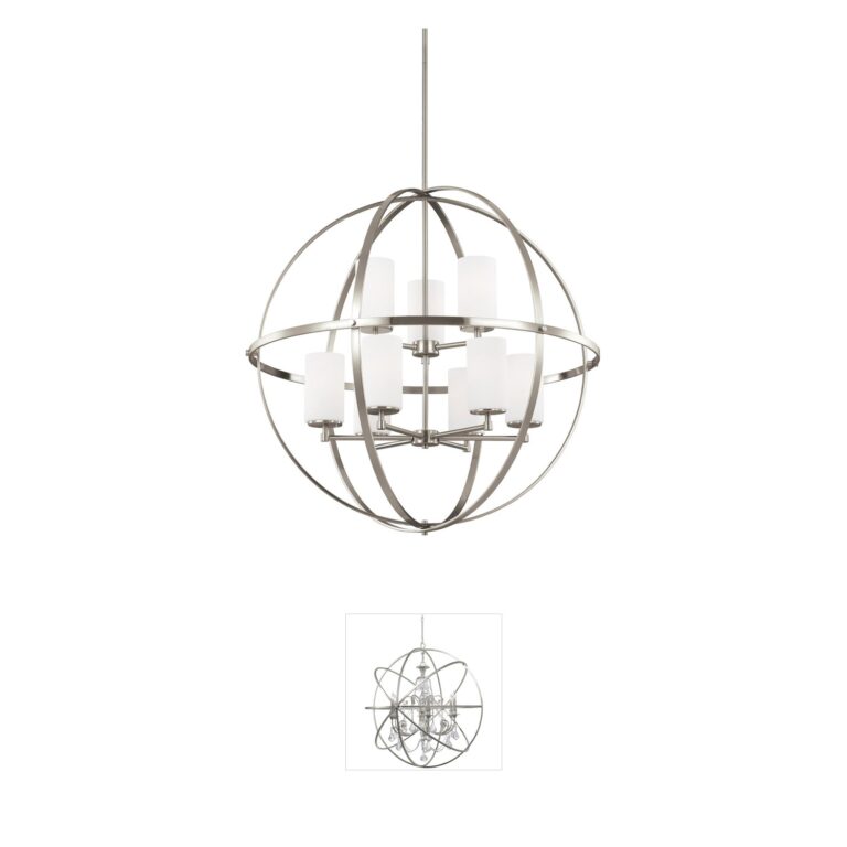 Generation Lighting Alturas 9-Light Brushed Nickel Steel Chandelier