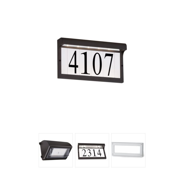 Generation Lighting LED Address Light Black Aluminum Outdoor Sconce