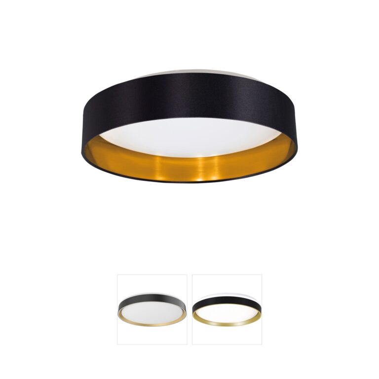 Eglo Maserlo 1-Light Black and Gold LED Flush Mount