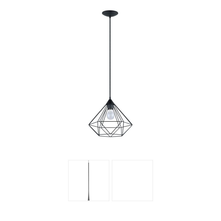 Eglo Tarbes Matte Black Steel Cage Pendant